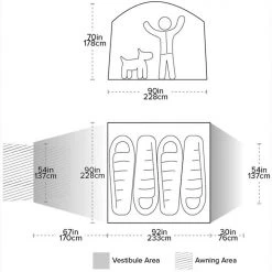 Big Agnes Bunk House 4 Person Camping Tent CAMP & HIKE