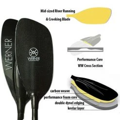 Werner Paddles Werner Stikine Carbon Bent Shaft Whitewater Kayak Paddle