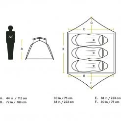 Nemo Aurora 3 Person Camping Tent With Footprint