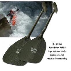 Werner Paddles Werner Powerhouse Carbon Straight Shaft Whitewater Kayak Paddle