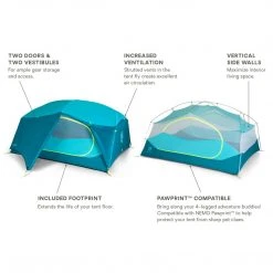 Nemo Aurora 3 Person Camping Tent With Footprint