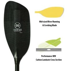 Werner Paddles Werner Sherpa Carbon Bent Shaft Whitewater Kayak Paddle