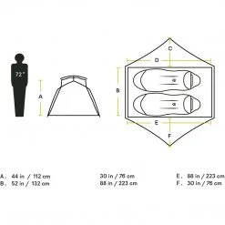CAMP & HIKE Nemo Aurora 2 Person Camping Tent With Footprint