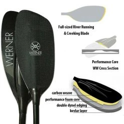 Werner Paddles Werner Sho-Gun Carbon Bent Shaft Whitewater Kayak Paddle