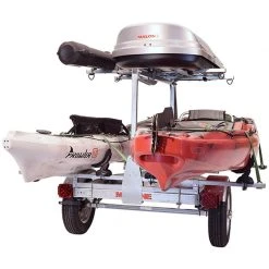 Malone MicroSport LowBed 2-Boat Saddle Up Pro Kayak Trailer Package W/ 2nd Tier