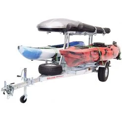 Malone MegaSport LowBed 2-Boat Saddle Up Pro Kayak Trailer Package With 2nd Tier