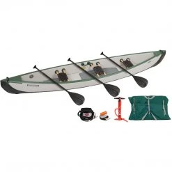Sea Eagle TravelCanoe TC16 Electric Pump 3 Person Inflatable Canoe Package KAYAK
