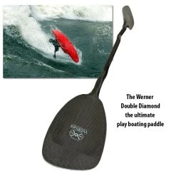 Werner Paddles Werner Double Diamond Carbon Bent Shaft Whitewater Kayak Paddle