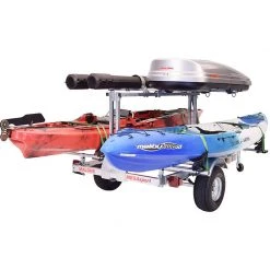 Malone MegaSport LowBed 2-Boat Saddle Up Pro Kayak Trailer Package With 2nd Tier